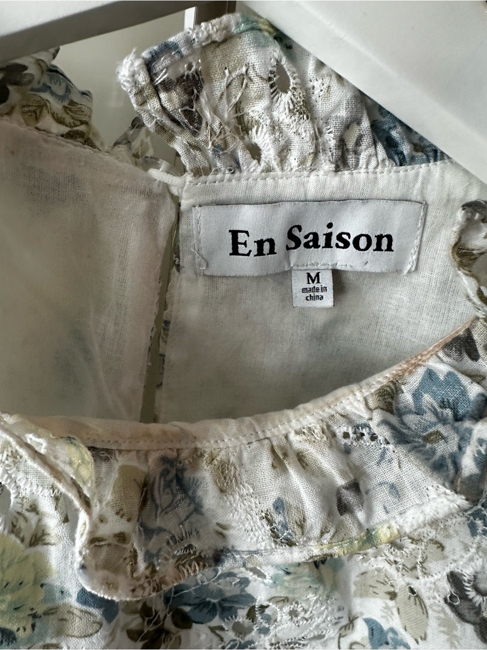 En Saison White and Blue Floral Tiered Maxi Dress - Picture 2 of 4